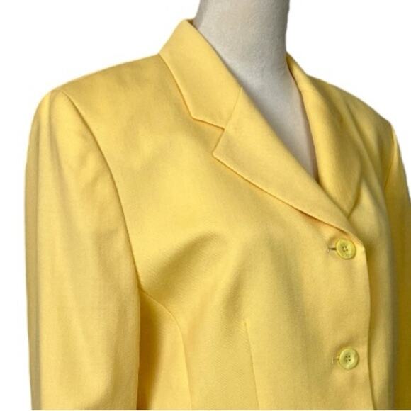 Pendleton Vintage Blazer Wool Flap Pocket 2 Button Butter Yellow Women’s Size 12 - Picture 6 of 13